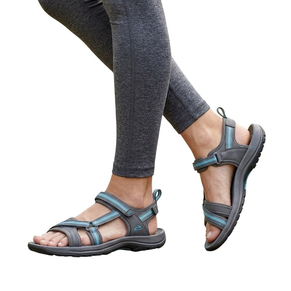 Abeo Dunes H2O Women's Size 9.5 Grey Adjustable Strap Travel Outdoor Sandals